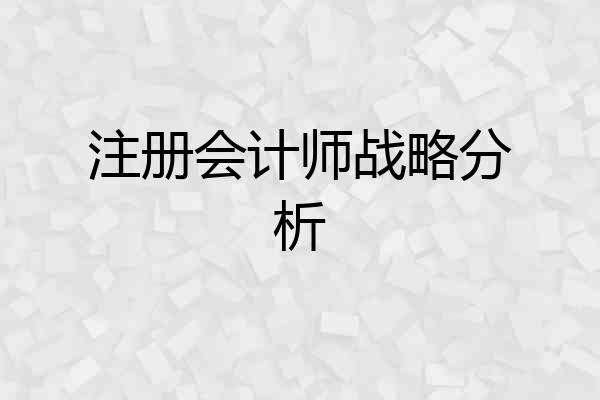 注册会计师战略分析