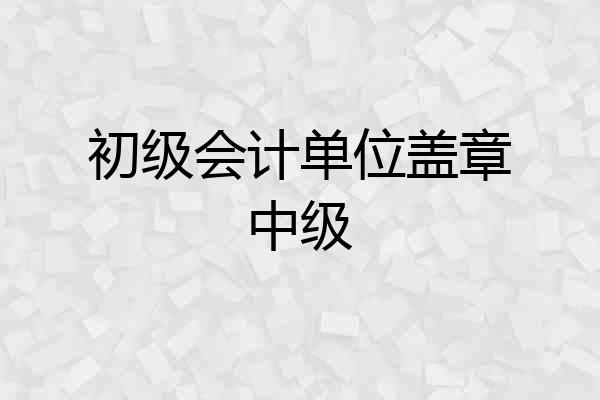 初级会计单位盖章中级