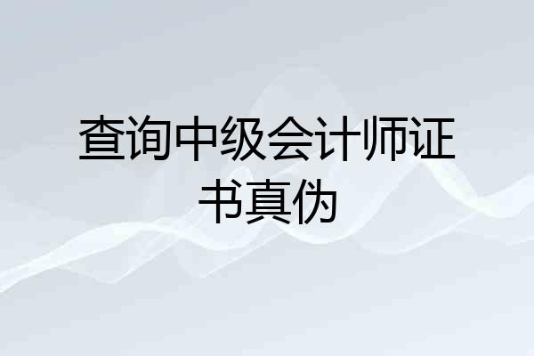 查询中级会计师证书真伪