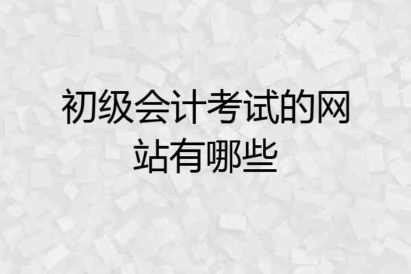 初级会计考试的网站有哪些
