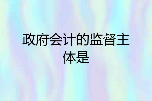 政府会计的监督主体是