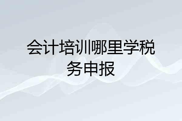 会计培训哪里学税务申报