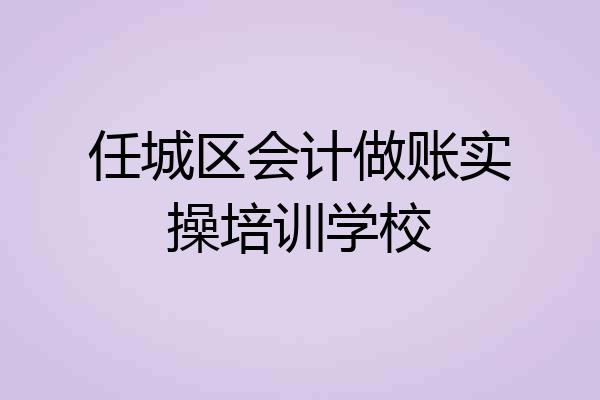 任城区会计做账实操培训学校