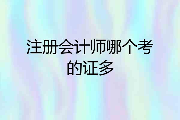 注册会计师哪个考的证多