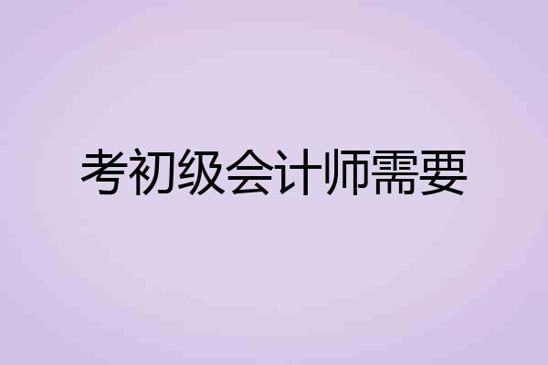 考初级会计师需要