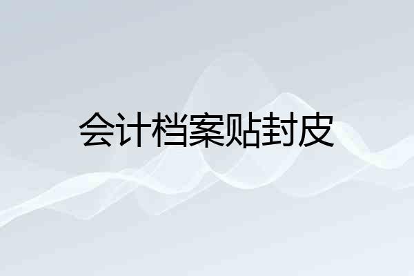 会计档案贴封皮