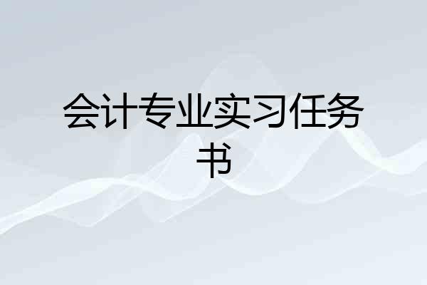 会计专业实习任务书