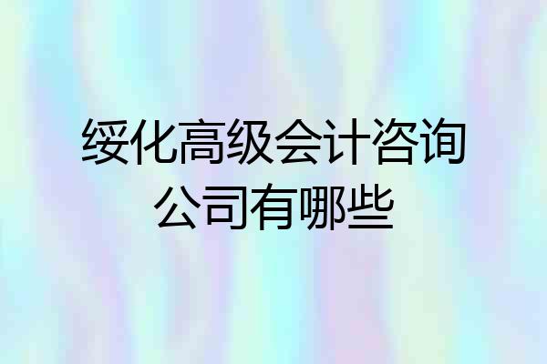 绥化高级会计咨询公司有哪些