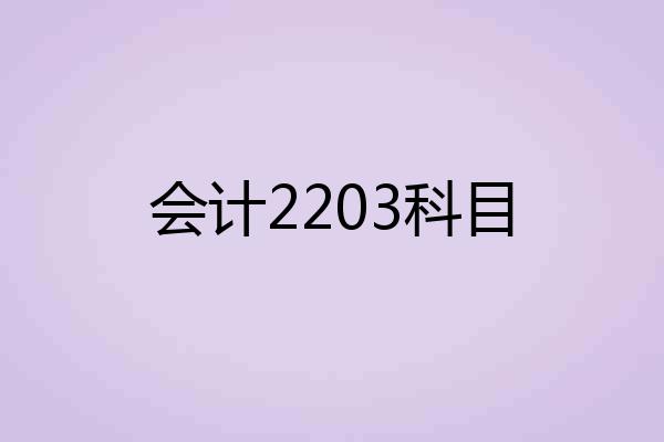 会计2203科目