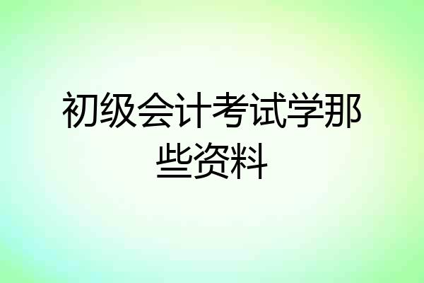 初级会计考试学那些资料
