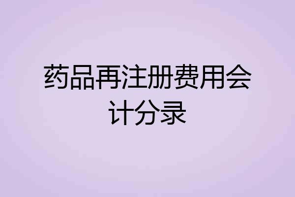 药品再注册费用会计分录