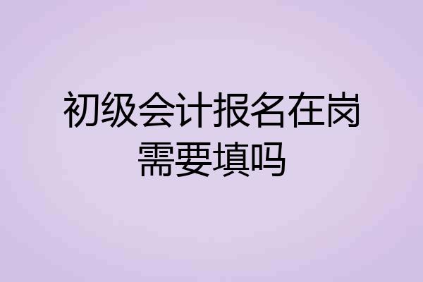 初级会计报名在岗需要填吗