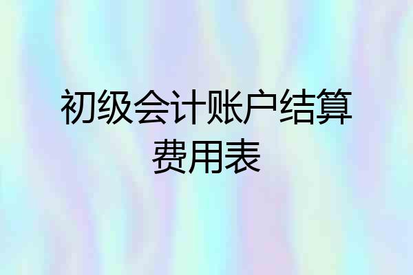 初级会计账户结算费用表