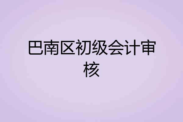 巴南区初级会计审核