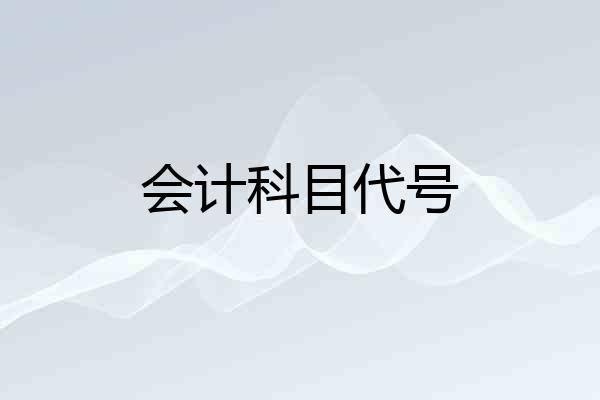 会计科目代号