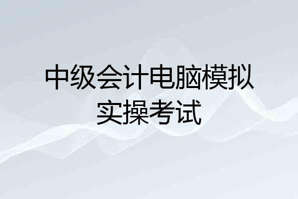 中级会计电脑模拟实操考试