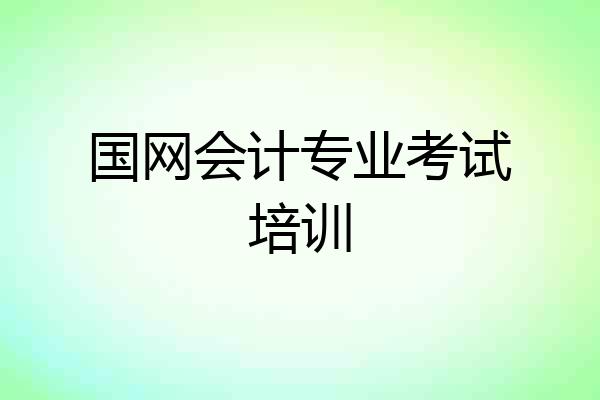 国网会计专业考试培训