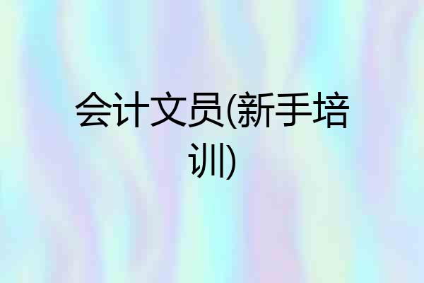 会计文员(新手培训)