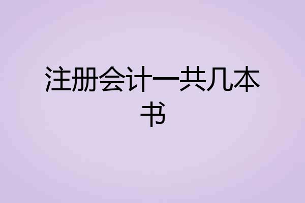 注册会计一共几本书