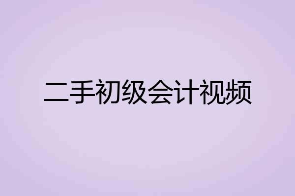 二手初级会计视频