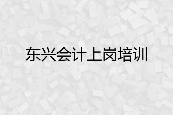东兴会计上岗培训