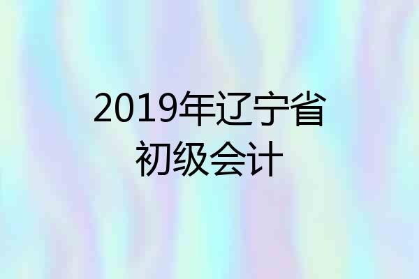 2019年辽宁省初级会计