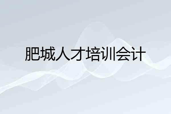 肥城人才培训会计