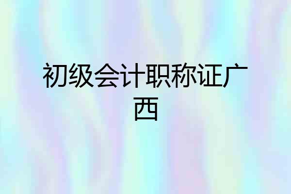 初级会计职称证广西