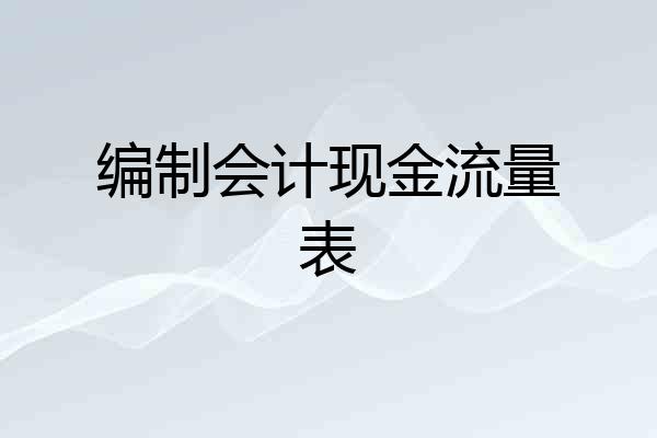 编制会计现金流量表