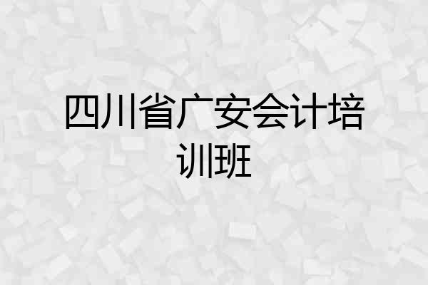 四川省广安会计培训班