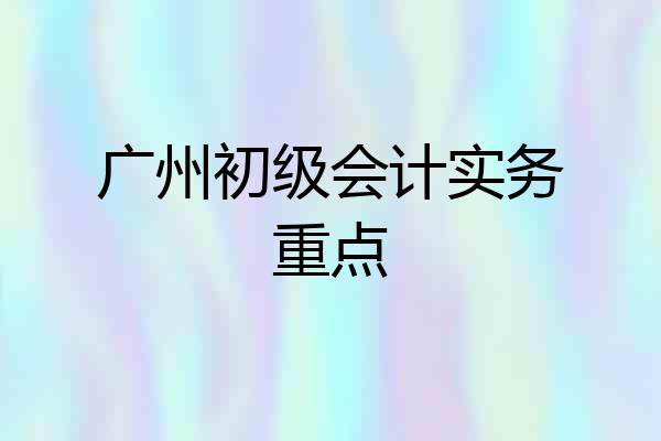 广州初级会计实务重点