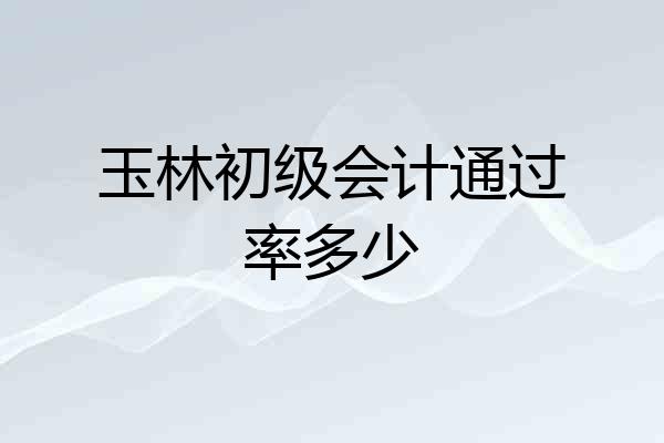 玉林初级会计通过率多少