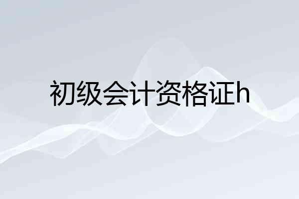 初级会计资格证h