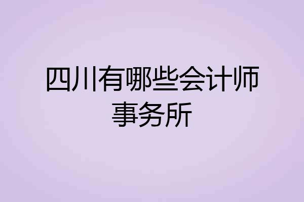 四川有哪些会计师事务所
