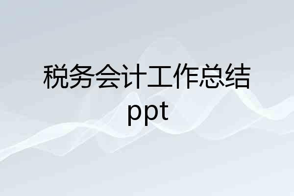 税务会计工作总结ppt