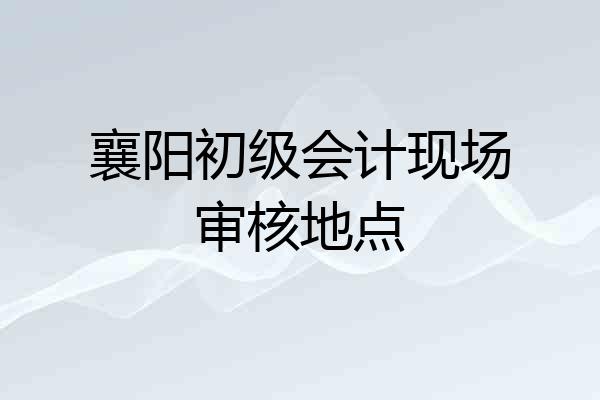 襄阳初级会计现场审核地点