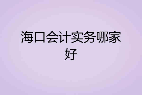 海口会计实务哪家好