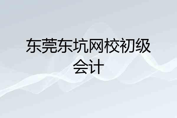 东莞东坑网校初级会计