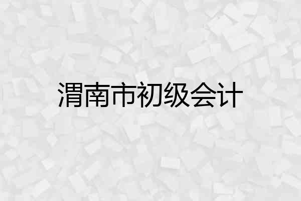 渭南市初级会计