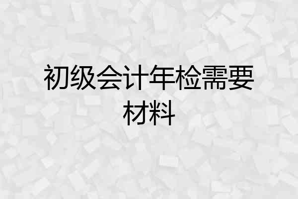 初级会计年检需要材料