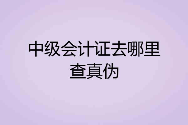 中级会计证去哪里查真伪