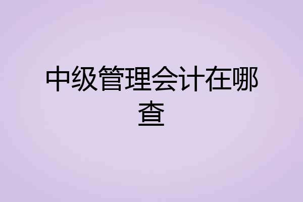 中级管理会计在哪查