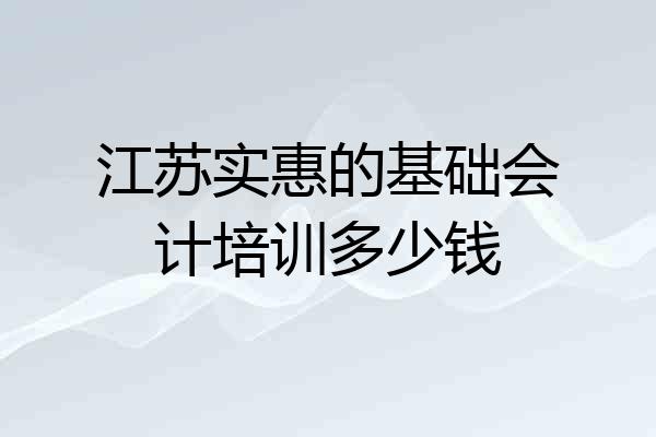 江苏实惠的基础会计培训多少钱