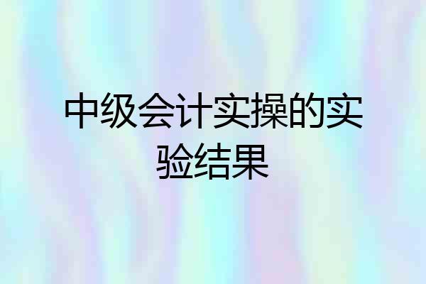中级会计实操的实验结果