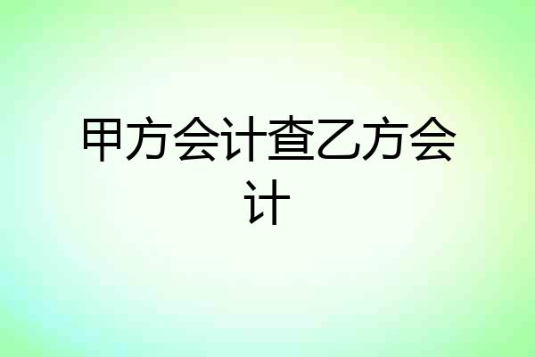 甲方会计查乙方会计