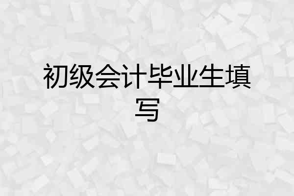 初级会计毕业生填写