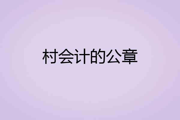 村会计的公章