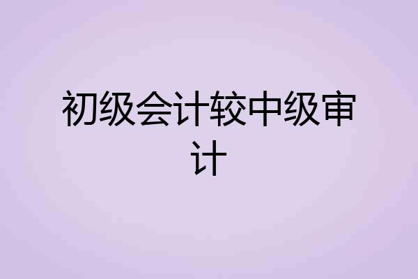 初级会计较中级审计