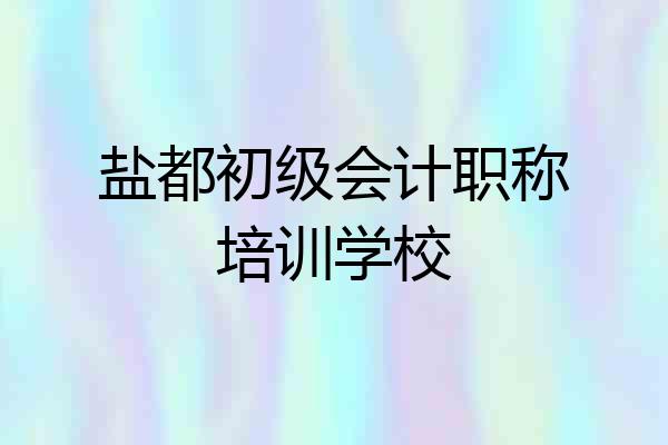 盐都初级会计职称培训学校