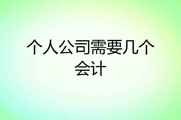个人公司需要几个会计
